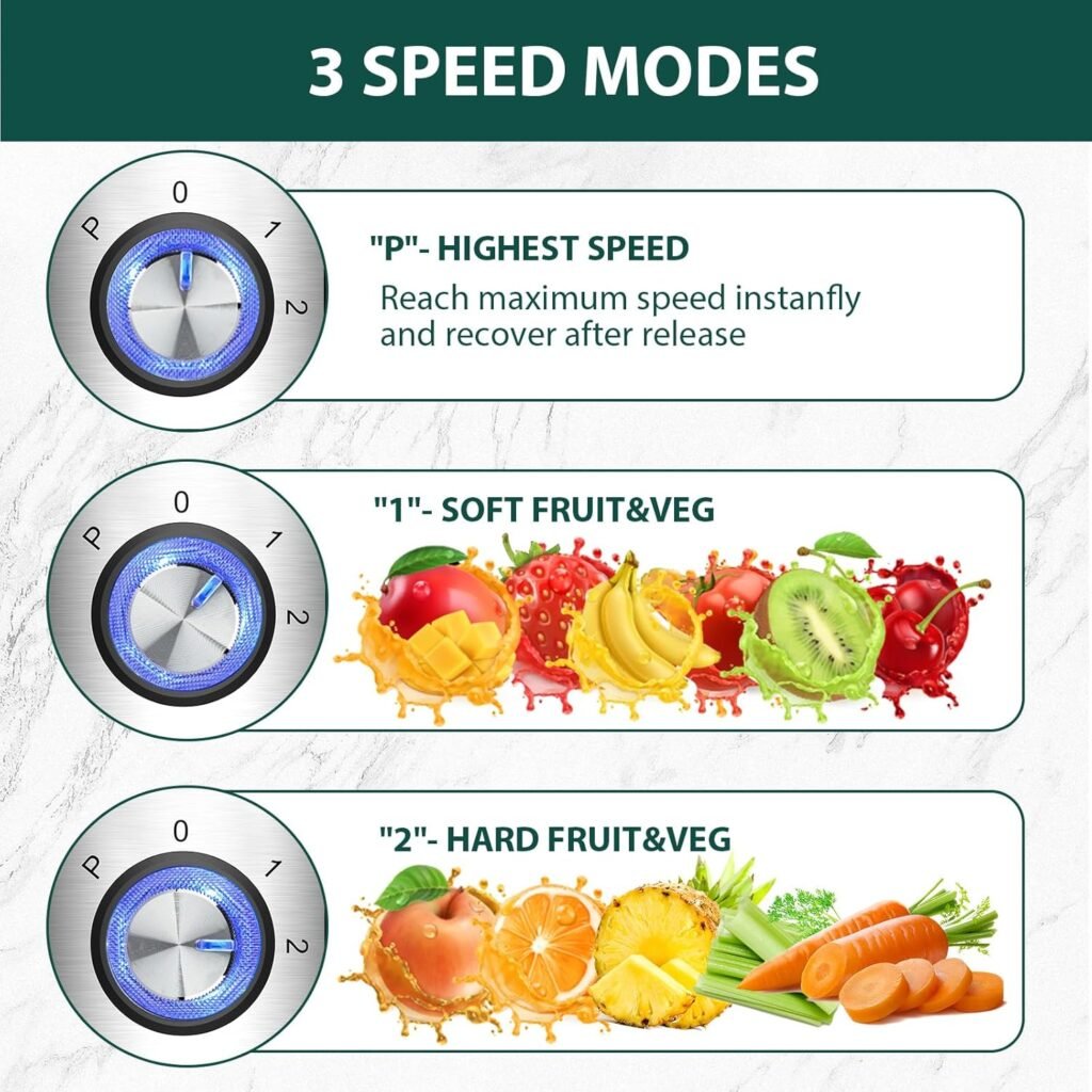 EXTRACTOR DE JUGOS KOIOS 3 VELOCIDADES